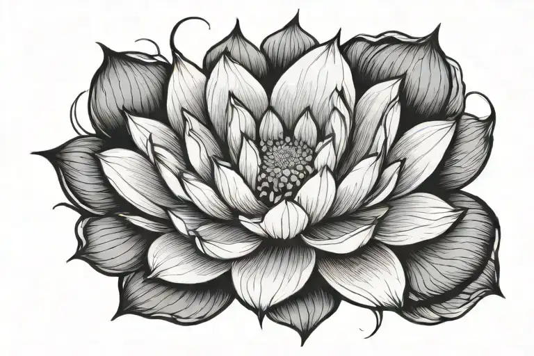 White Lotus Peaceful Tattoo Design Featuring