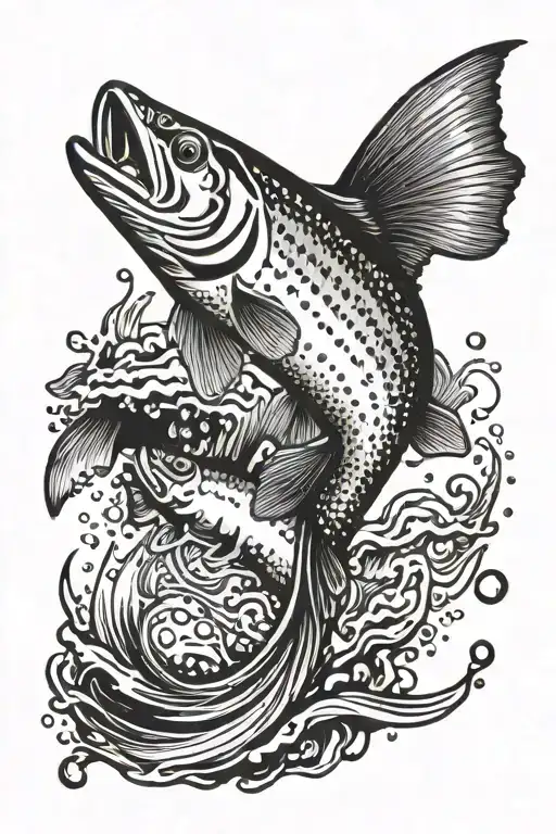 Fly Fishing Trout Jumping