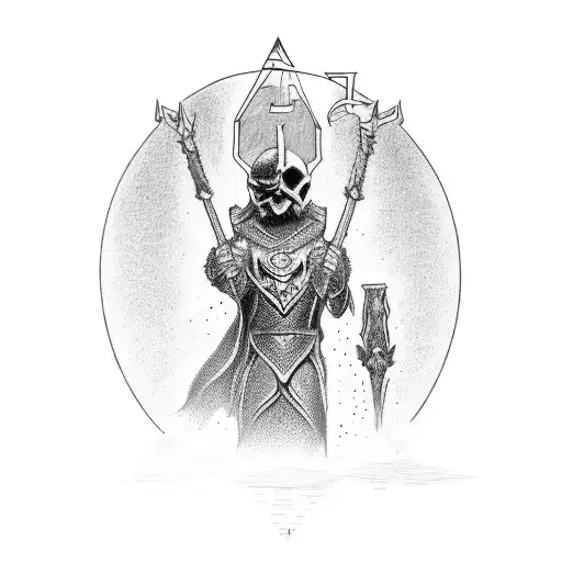 Atlas Rasing World In One Hand Chevalier Bend His Knee