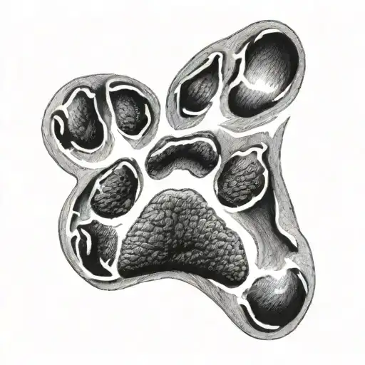 Dog Paw Print With Realistic Photo