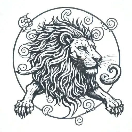 Lion With Hebrew Chai Symbol