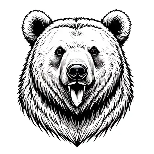 Bear Head Looking Straight