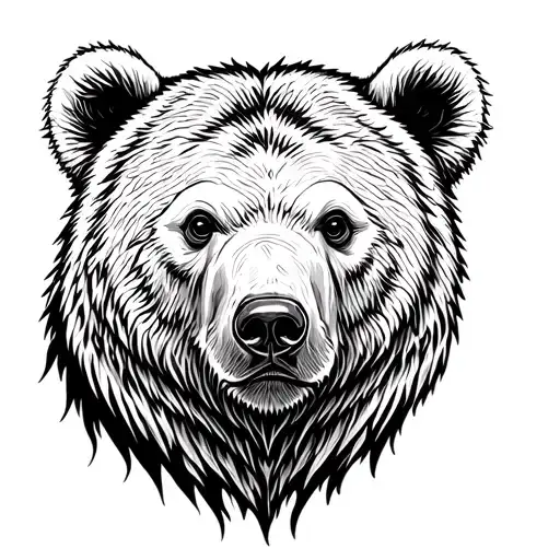 Bear Head Looking Straight More Realistic