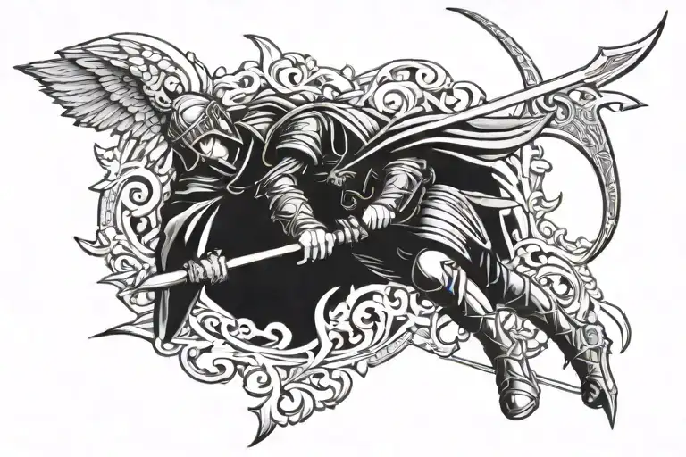 Fallen Angle With Spear From A Roman Soldier