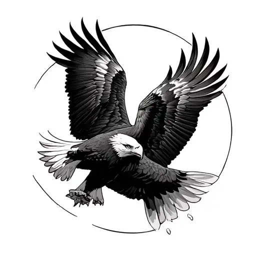 A Bald Eagle And A Golden Eagle Fighting In A Circle