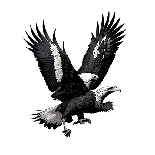 A Bald Eagle And A Golden Eagle Fighting