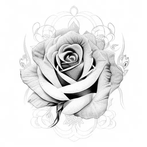 Blue Rose With Writing Underneath