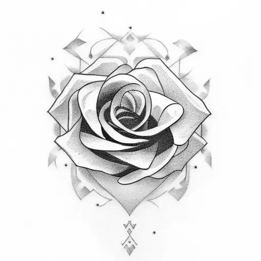 Tattoo For Name Sadiq With A Red Rose