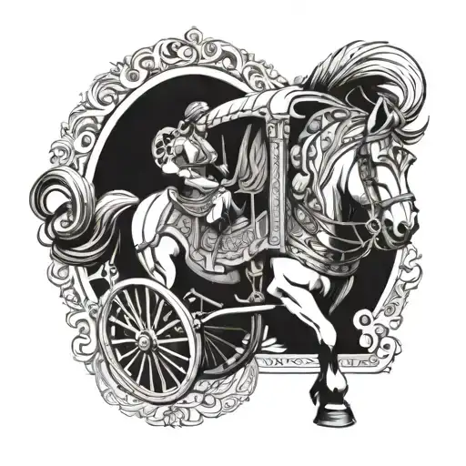 Gypsy Caravan And Horse