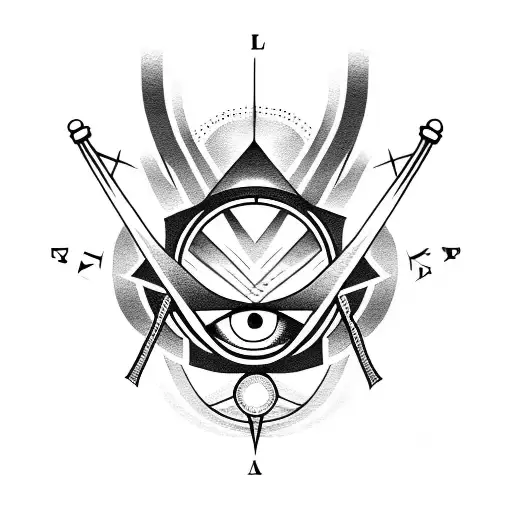 All Seeing Eye With Compass