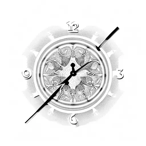 Clock Marking A Quarter To Seven