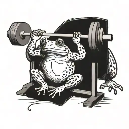 A Frog Doing A Benchpress Exercise With A Barbell