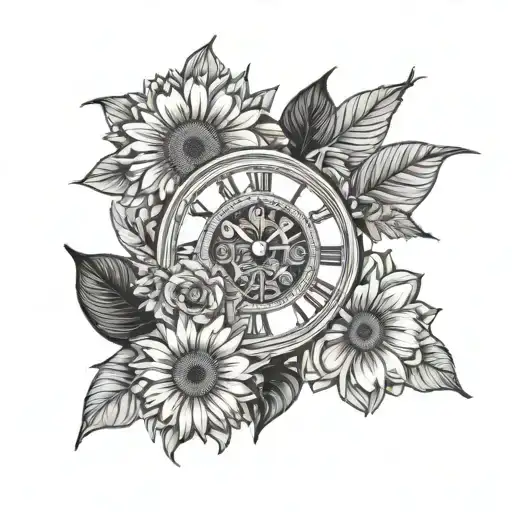 Gerbera And Clock Time