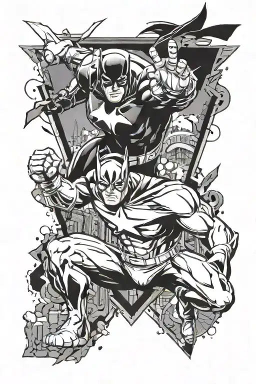 Combine Elements Of Dc And Marvel Comics Into A Unique Superhero Tattoo Design