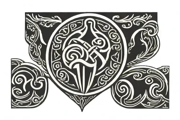 Maori Armband Tattoo With Berserk Symbol Incorporated