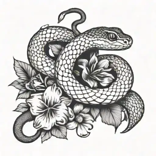 Snake With Flowers