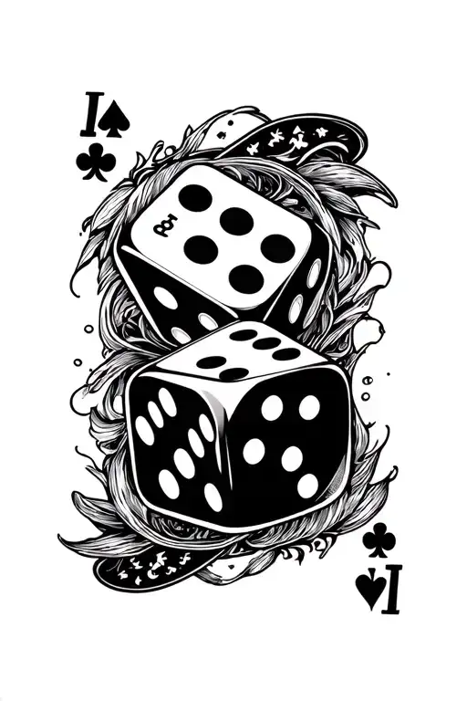 Dice And Card Design Featuring