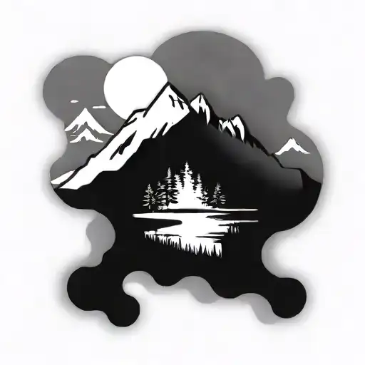 A Mountain Landscape With A Hiking Trail Leading To A Serene Lake