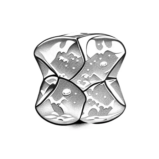 Three Icecubes On Top Of Eachother With A Puddle Of Water Underneath