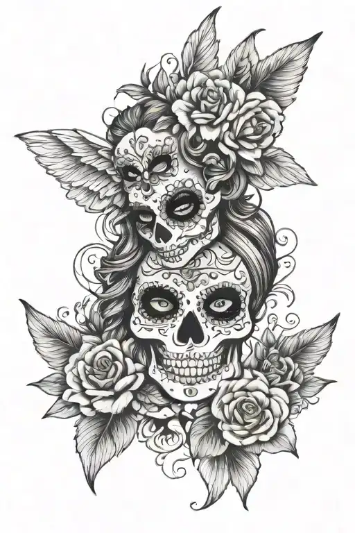 Sugar Skull Female Angel