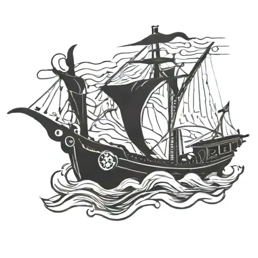 Polar Bear Viking Ship Sailing