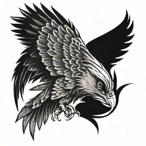 Hawk Or Falcon Wing Tattoo On The Left Side Of Chest On A Male