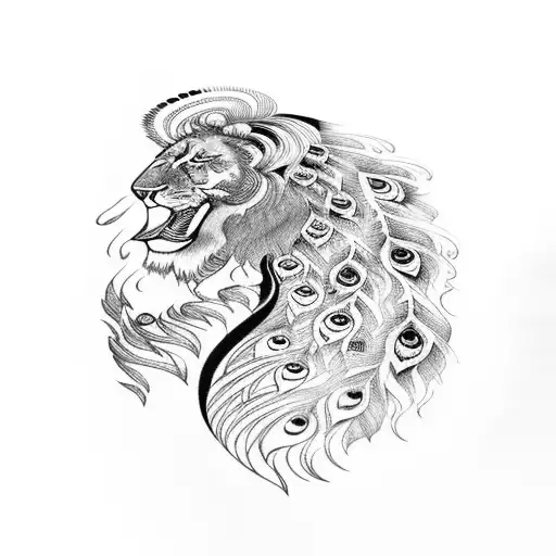 Peacock Eating The Guts Of A Lion Sleeve