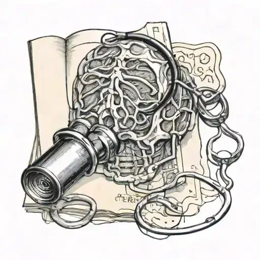 Human Anatomy Book Opened With A Stethoscope Needles Scalpe Surrounding It