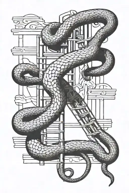 Snake Climbing Ladder By Wrapping Around It