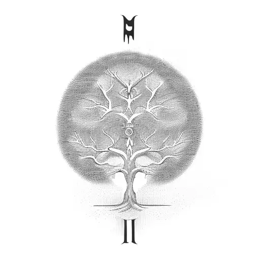 Roman Numerals Forming A Tree Of Life