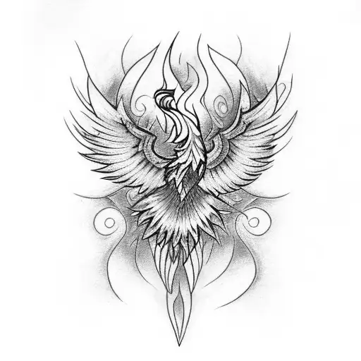 I Want A Unique Phoenix Tattoo Surrounded By Fire Butterflies