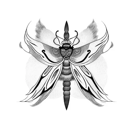 Death Moth With Mandala Surrounding It