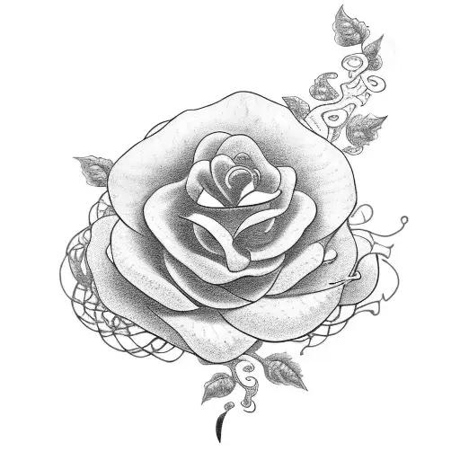 A Mesmerizing Blackwork Tattoo Of A Blooming Flower Vine Wrapping Around The Client's Arm