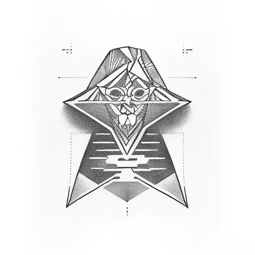 Modern Simple Lines For Around The Arm With A Word In Font Of Gangster With Triangle