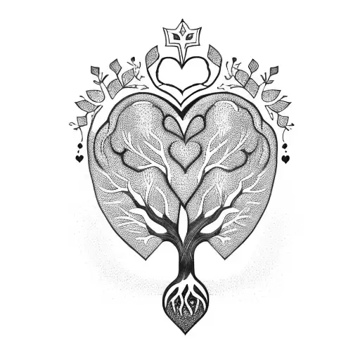 Tree With Heart-shaped Roots And Brain-shaped Crown