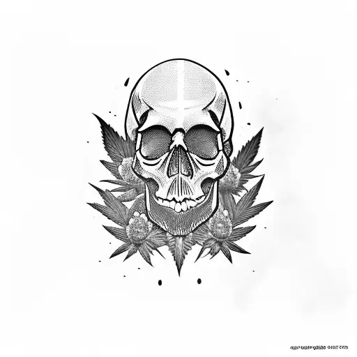 Skull With Weed