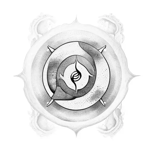 Yin Yang Symbol With Water Elements Incorporated