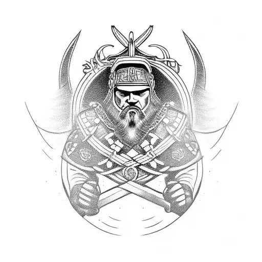 Viking Warrior Riding A Motorcycle