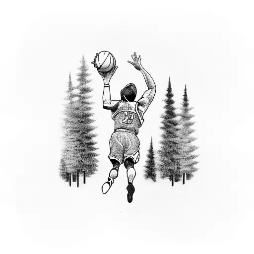 Basketball Player In A Forest