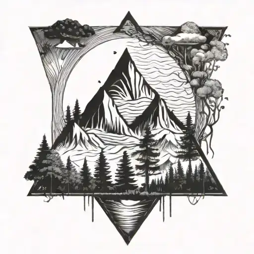 Triangle And Forrest Mountain Landscape