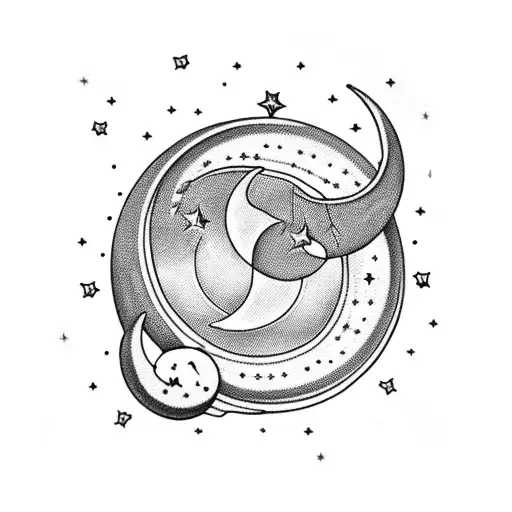 Crescent Moon With A Star