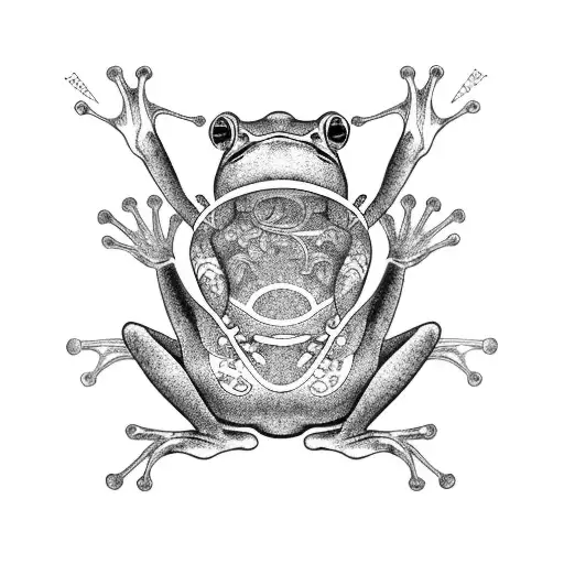 Frog In Japonese Style Playing Shamisen