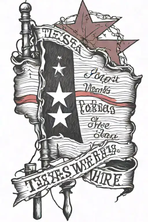 Barb Wire And Texas Flag With Scripture Verses Surrounding