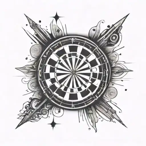 A Dartboard Morphing Into A Galaxy With Shooting Stars