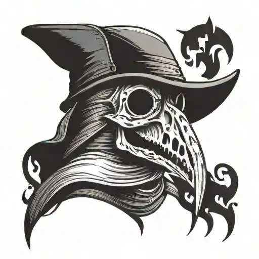 Plague Doctor With Skull