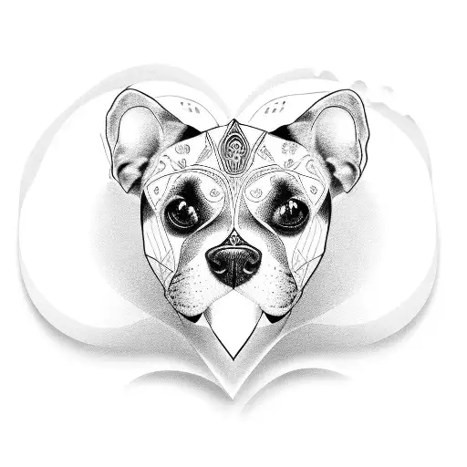 Heart Shaped Nose Of A Dog