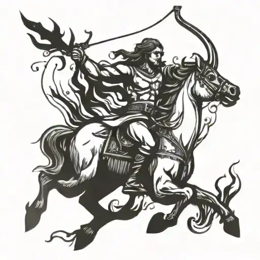 Centaur Archer On Fire