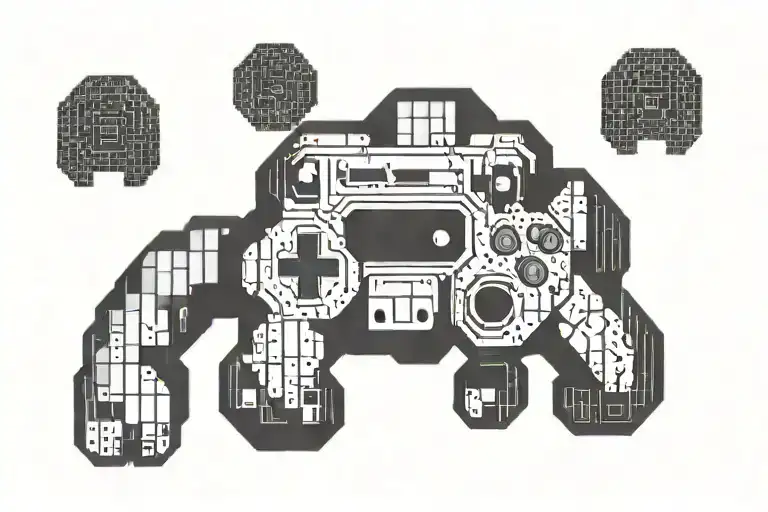 A Futuristic Gaming Controller Merging With A Pixelated Gorilla Face