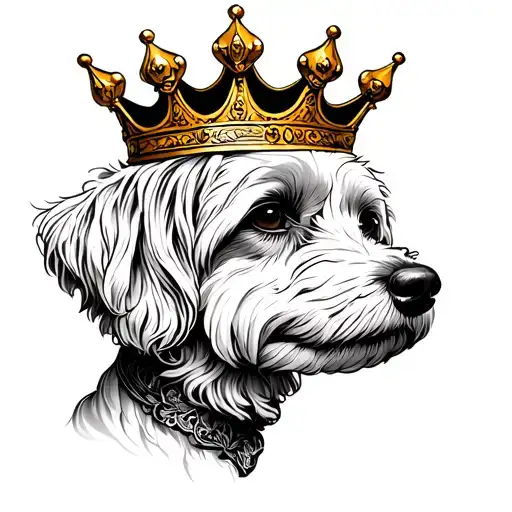 Golden Doodle And Crown Made