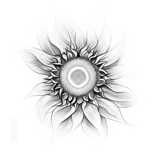 Sunflower With Waves